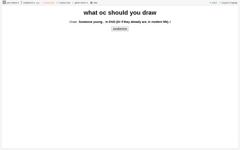 what oc should you draw ― Perchance Generator