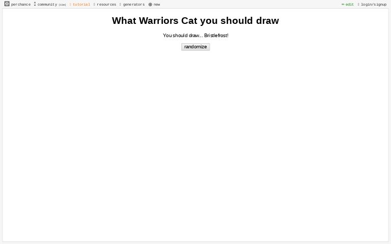What Warriors Cat you should draw ― Perchance Generator