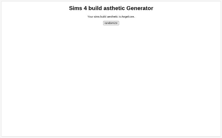 Sims 4 build asthetic Generator