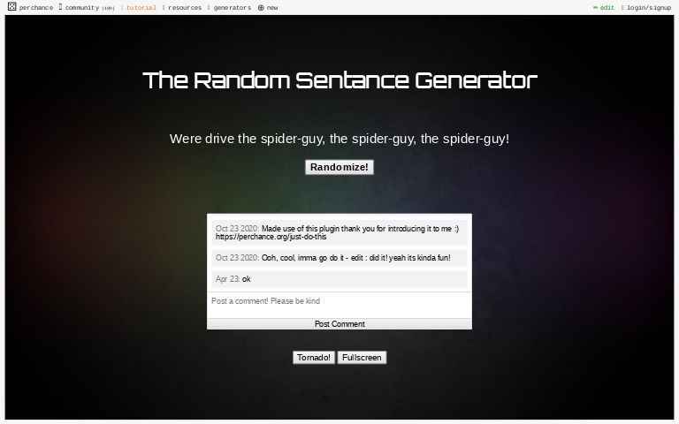 The Random Sentance Generator
