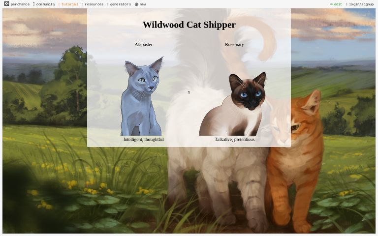 Wildwood Cat Shipper ― Perchance Generator