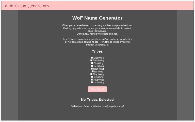 WoF Name Generator