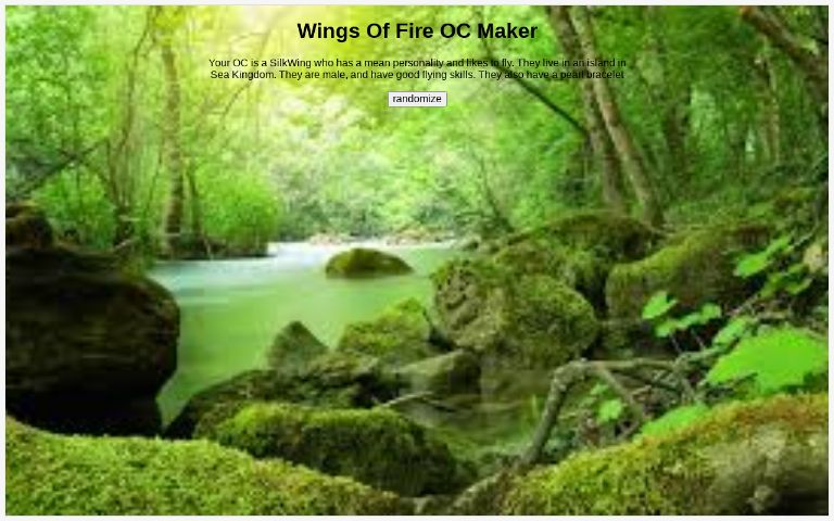 Wings Of Fire OC Maker ― Perchance Generator