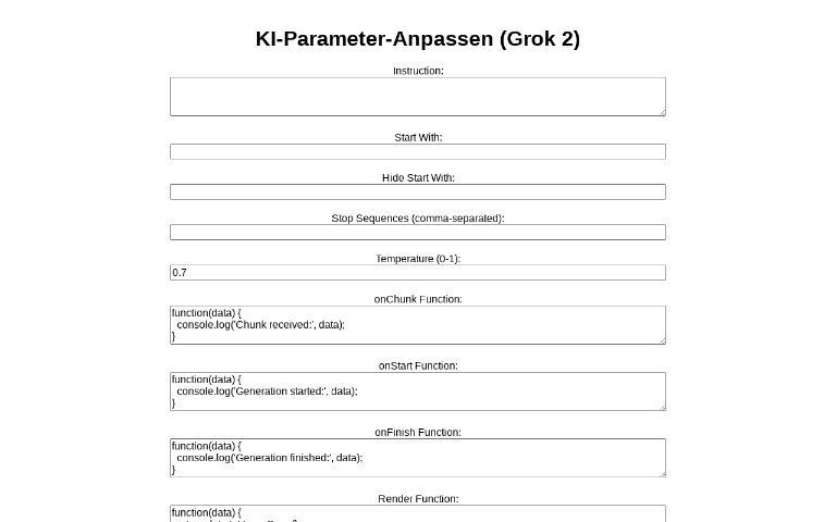 KI-Parameter-Anpassen (Grok 2) ― Perchance Generator