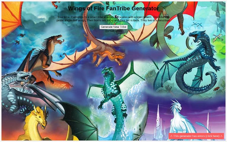 Wings of Fire FanTribe Generator