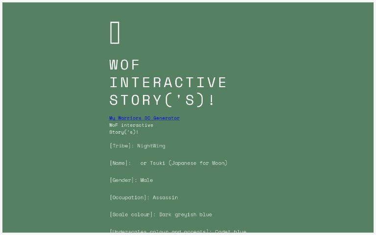 wof-interactive-stories ― Perchance Generator