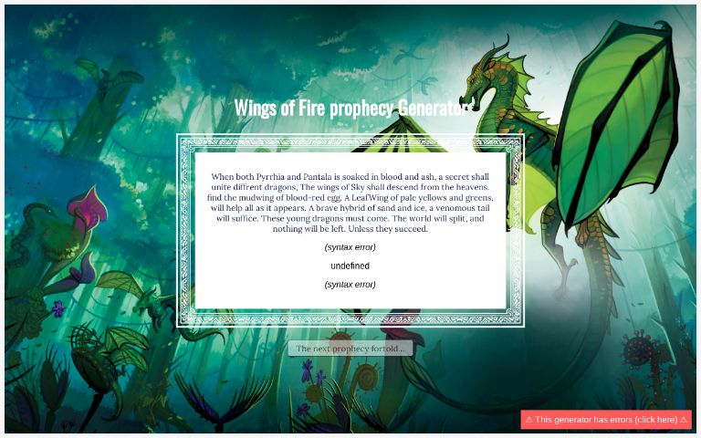 wings of fire prophecy maker