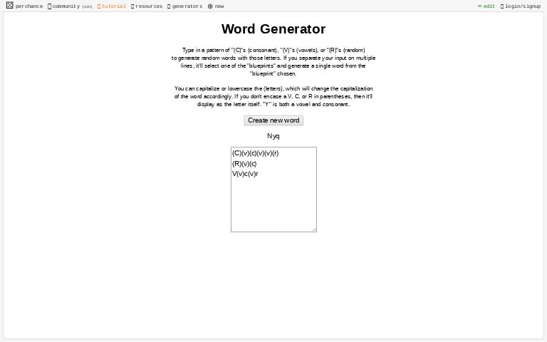 Random Word Generator ― Perchance