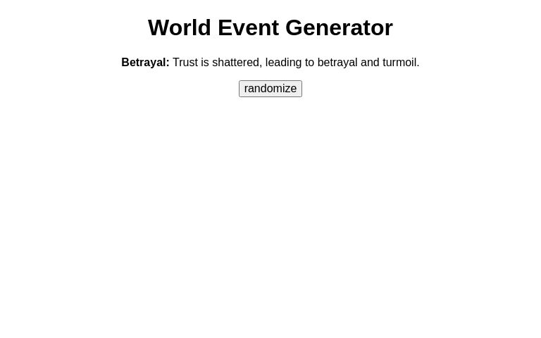 World Event Generator
