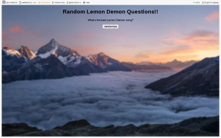 Random Lemon Demon Questions Perchance Generator