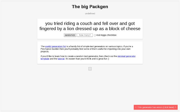 The big Packgen ― Perchance Generator