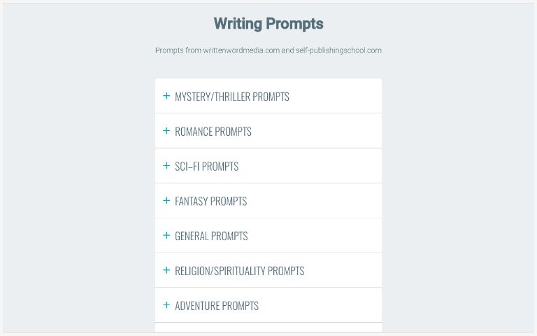 Writing prompts perchance generator