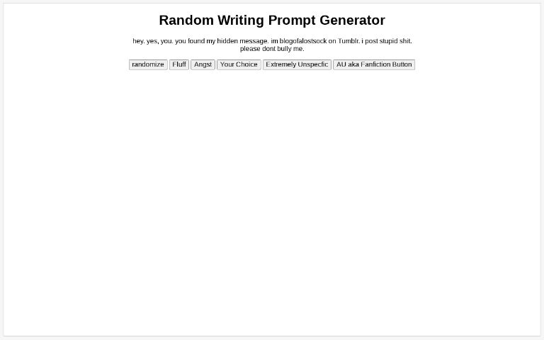 Random Writing Prompt Generator
