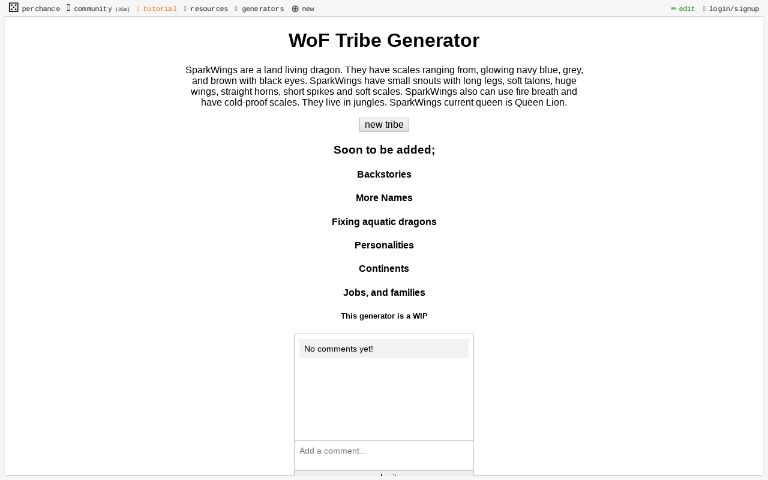 wof-tribe-generator