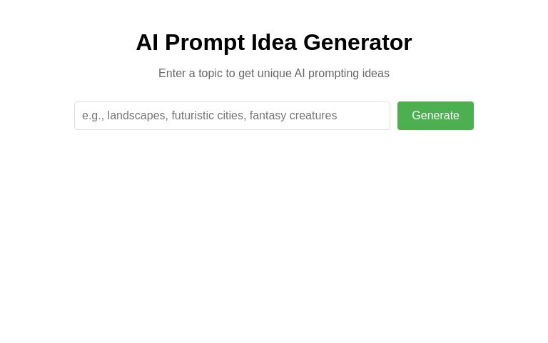 AI Prompt Idea Generator