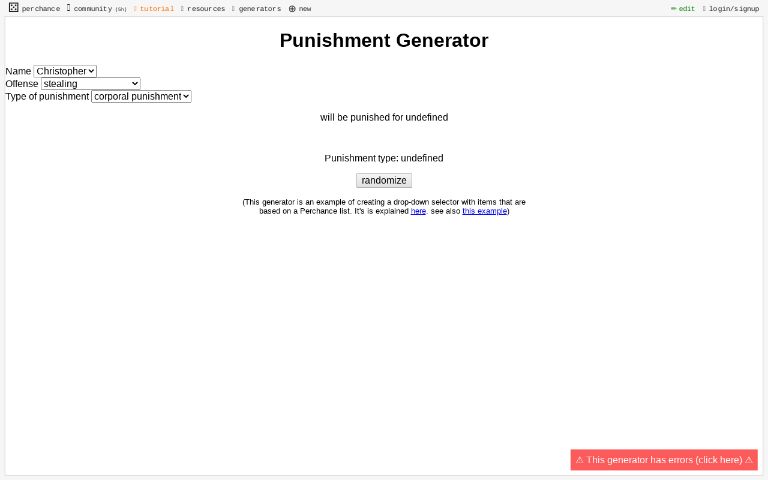Punishment Generator