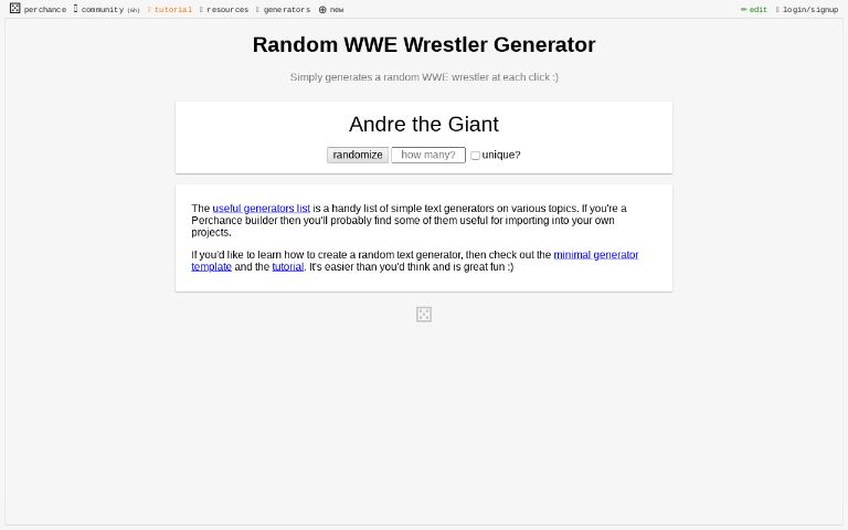 Random WWE Wrestler Generator