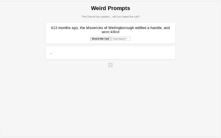 Weird Prompts ― Perchance Generator
