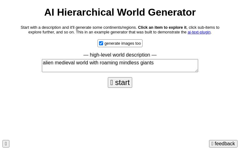 AI Hierarchical World Generator