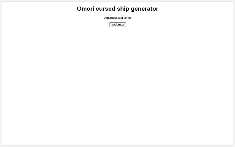 Omori cursed ship generator