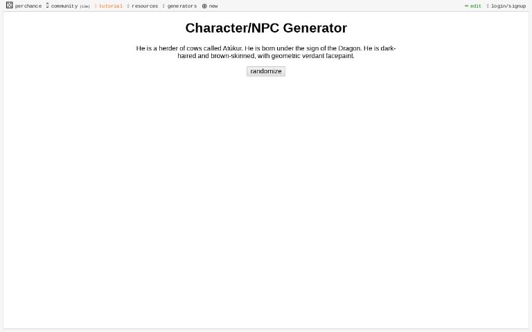 Character/NPC Generator