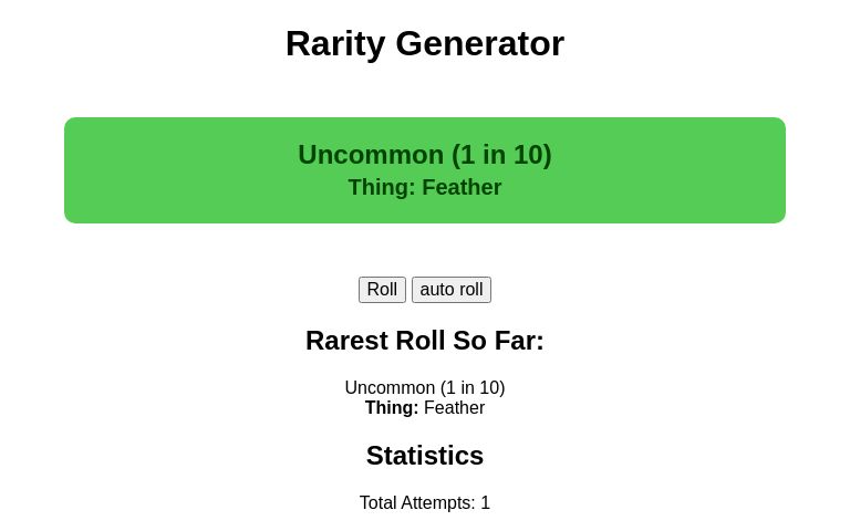Rarity Generator