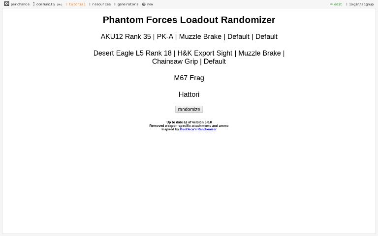 Phantom Forces Loadout Randomizer ― Perchance Generator