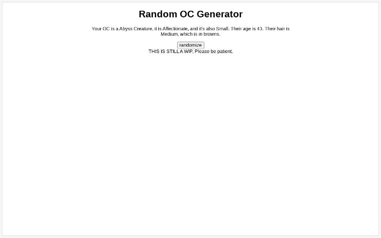 Random OC Generator