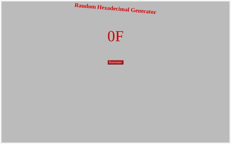Random Hexadecimal Generator