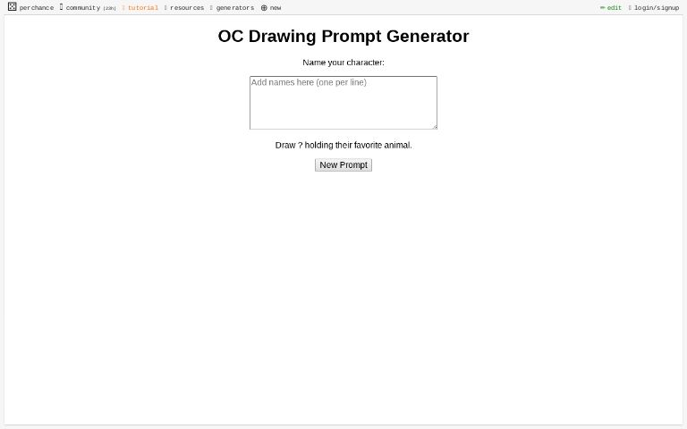 OC Drawing Prompt Generator ― Perchance