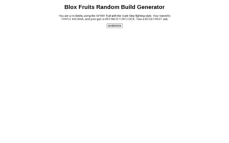 Blox Fruits Random Build Generator