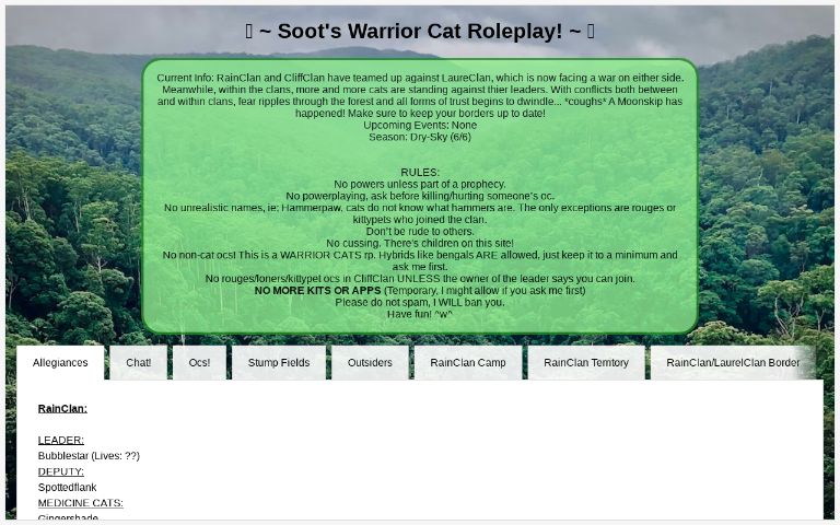  Soot s Warrior Cat Roleplay Perchance Generator