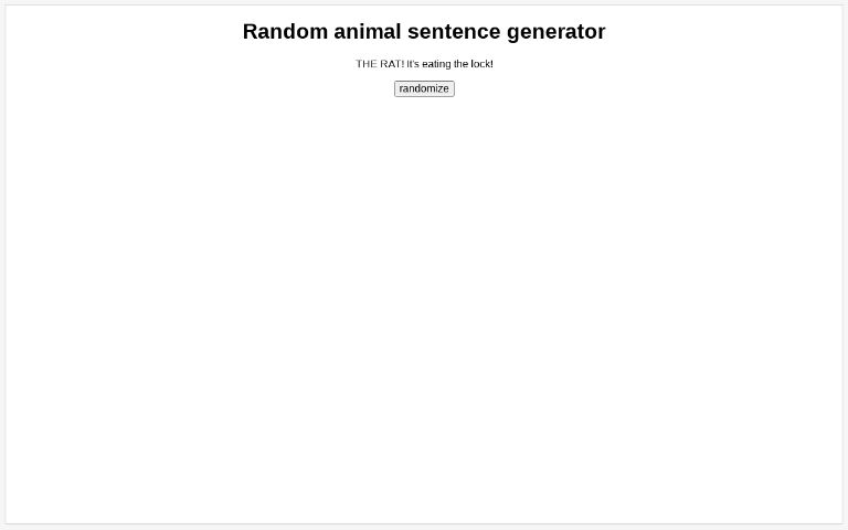 Random animal sentence generator