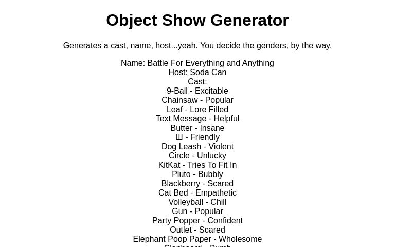 Object Show Generator