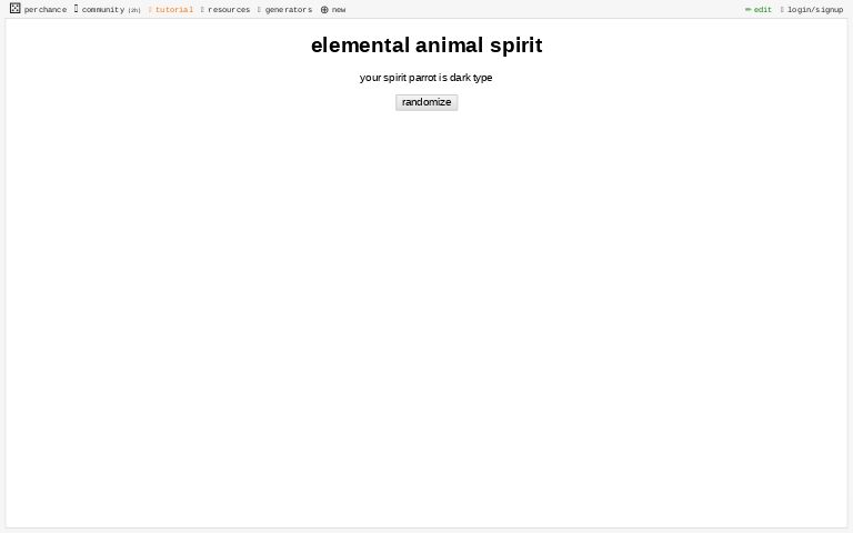 elemental animal spirit ― Perchance Generator
