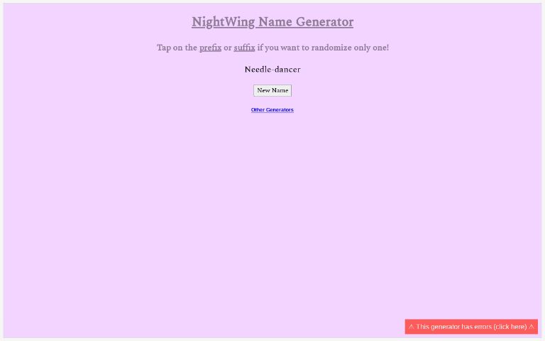 NightWing Name Generator