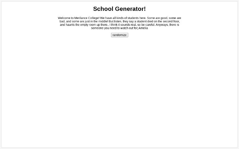 School Generator!