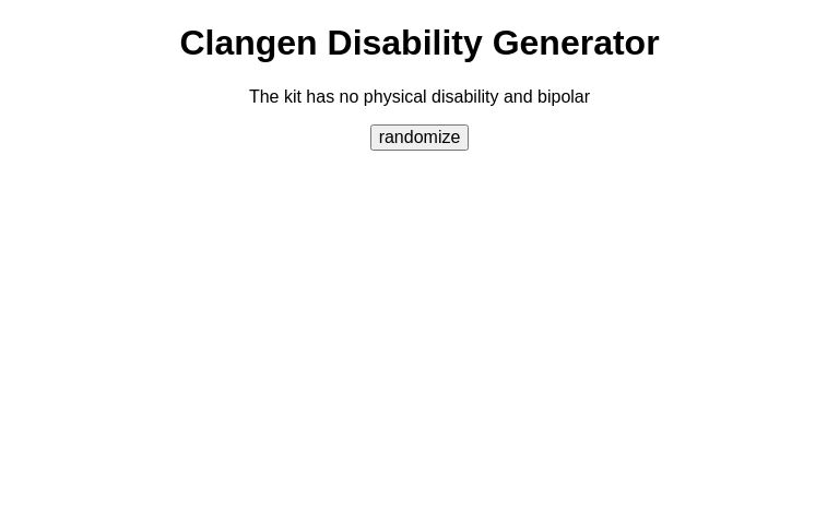 Clangen Disability Generator