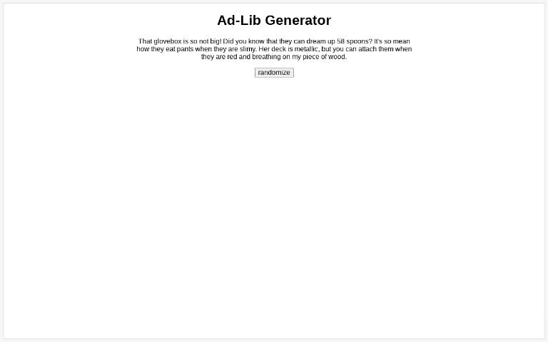 Ad-Lib Generator