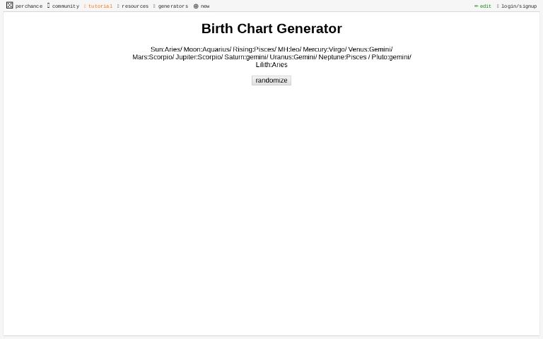 Birth Chart Generator