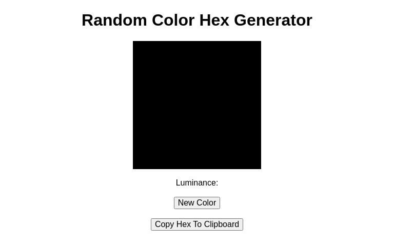 Random Color Hex Generator