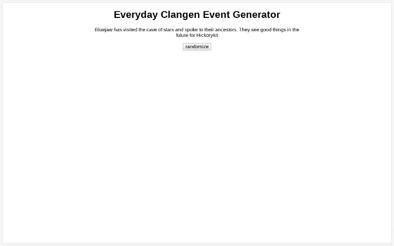 Everyday Clangen Event Generator