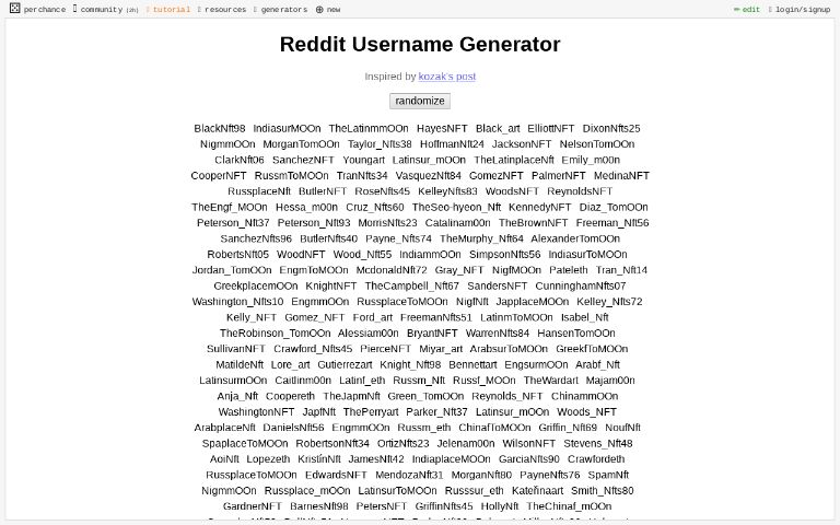 Reddit Username Generator