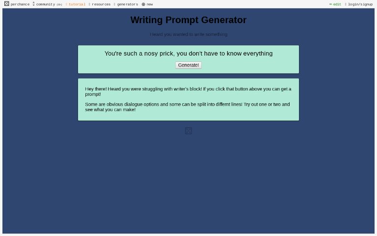 Writing Prompt Generator
