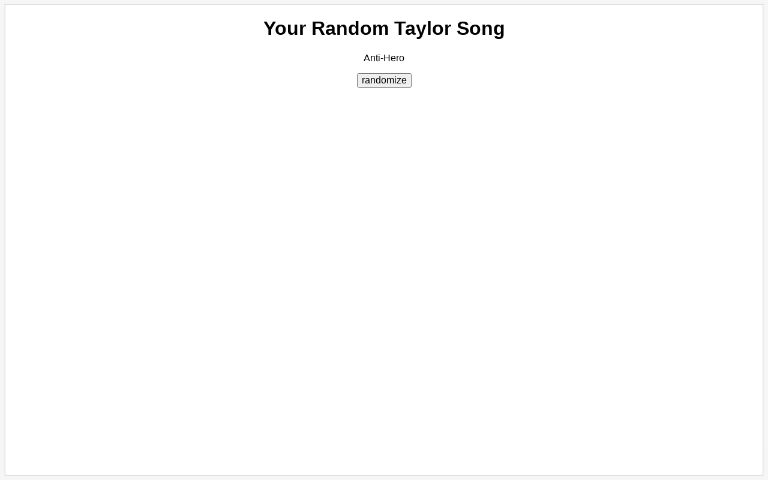 Your Random Taylor Song ― Perchance Generator