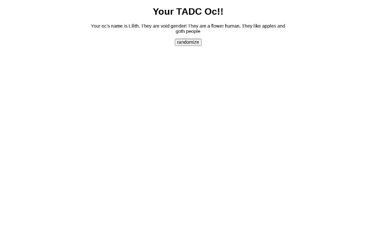 Your TADC Oc!! ― Perchance Generator