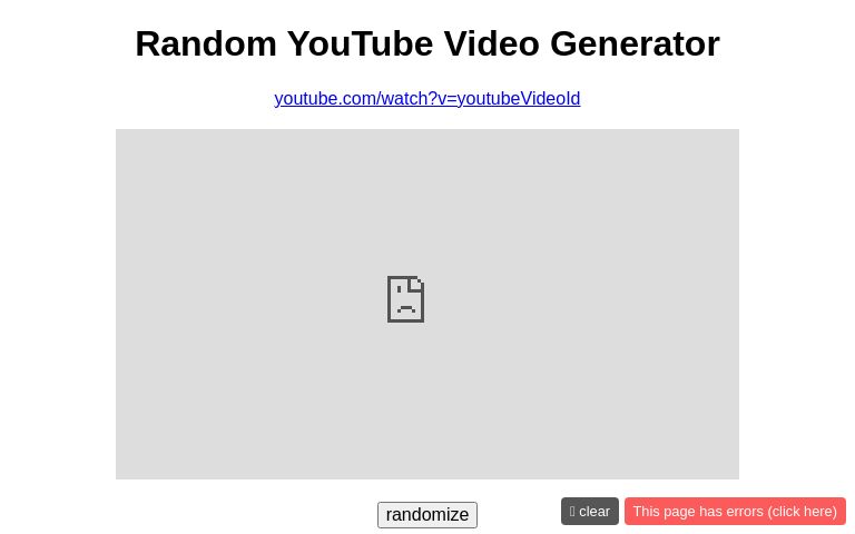 Random YouTube Video Generator