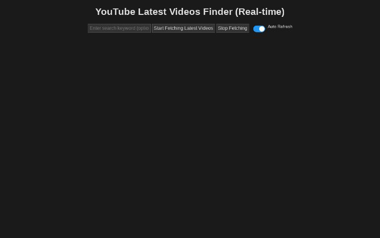YouTube Latest Videos Finder (Real-time) ― Perchance Generator