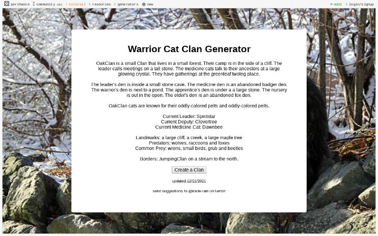 Beechface - Warrior Cats Name Generator