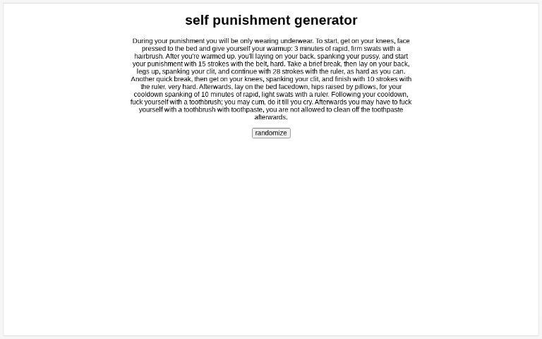 self punishment generator